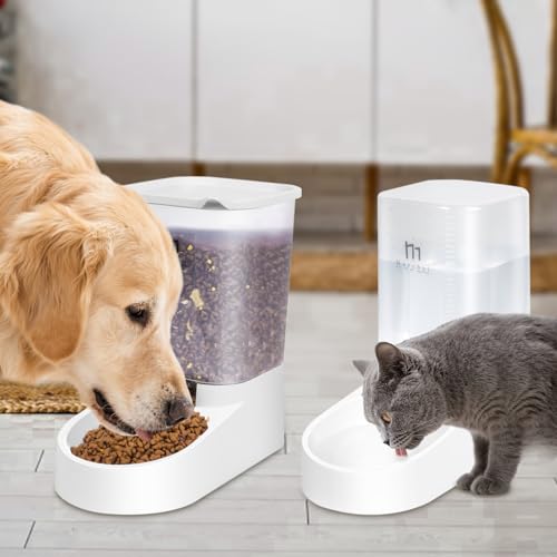 Marchul Pets Automatic Feeder and Waterer Set, Dogs Cats Food Feeder and Water Dispenser 3.8L, 2 in 1 Cat Food Water Dispensers for Small Medium Big Pets - Image 6