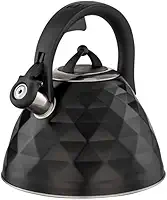 Brinox - Chaleira de Inox com Apito Brinox 3L Black Diamond com Indução - Preto Fosco