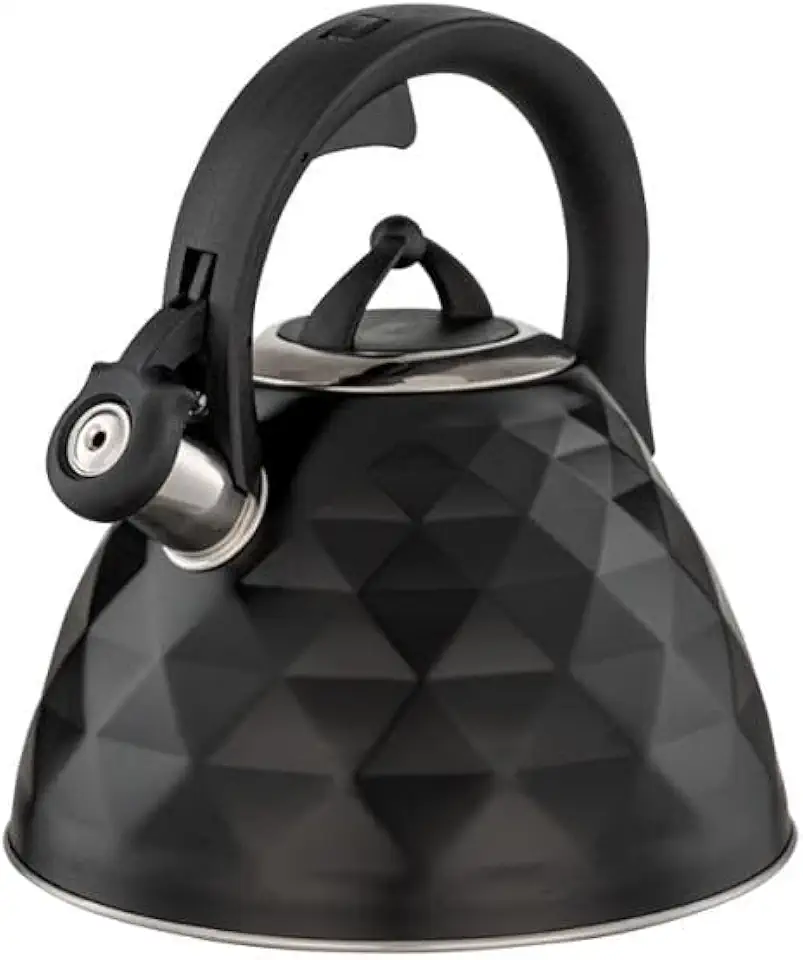 Brinox - Chaleira de Inox com Apito Brinox 3L Black Diamond com Indução - Preto Fosco