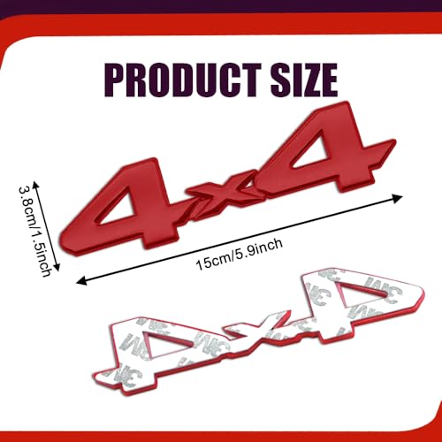 Image of Universal 4X4 Emblem Badge 3D Logo, 3D Chrome Badge Decal Sticker, Full Coverage Adhesive Replacement, Car Exterior Accessories 4x4 Emblem Sticker Compatible with Toyota 4Run Tac Tun SUV Truck Pickup