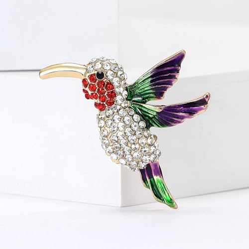 Image of Enamel Bird Brooch for Women Rhinestones Owl /Hummingbird /Eagle /Toucan Lapel Pin Cute Bird Brooches Jewelry Gifts for Mom Wife