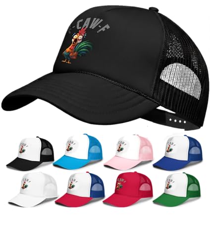 ZISaKS F-Caw F Hat: Trucker Hat for Chicken Themed Gifts Funny Hat Farmhouse Style Perfect F-Caw F Cap with -cawf Mug (Black)