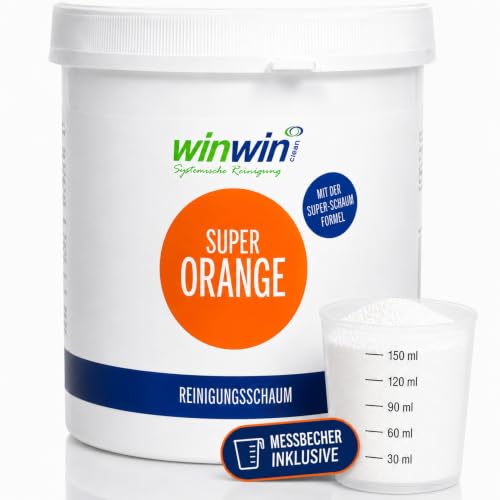 winwinCLEAN Super Orange 1KG I WC Schaum mit Sofortwirkung für Toilette Urinal etc. I WC Reiniger Toilettenreiniger Urinsteinentferner Kalkreiniger I Löst hartnäckigen Urinstein&Kalk