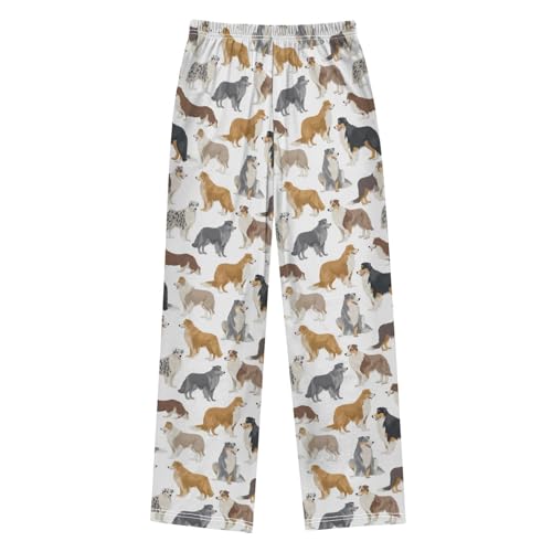 Cute Australian Shepherd Pattern Lounge Pajama Pants Soft PJ Bottoms for Sleepwear Ages 6-14 Years2
