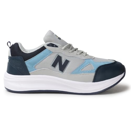 Image of CLYMB Men's Suri-Grey Blue Fashion Series Sports Shoes for Running Dancing Stylish Casual Trendy Sneakers