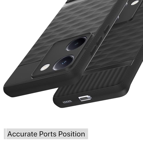 Image of Outlouders Bumper Case for Vivo Y300 Plus 5G | Full Camera Protection | TPU Soft Flexible Shockproof Back Cover (Black)