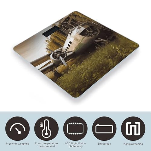 Báscula digital para baño con pantalla LED clara, base de vidrio templado miniatura 3