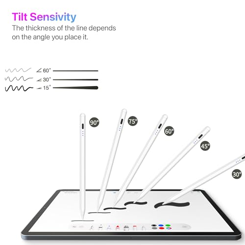 Image of iPad Apple Pencil 2 Generation Upgraded Stylus Pen iPencil Pro with USB C, Palm Rejection 1st gen ,Tilt Sensitivity for iPad 9th /10th /11th /6 /7 /8 2018-2025 Air /mini 3 /4 /5 /M2 /M3 i Pad Pro 11 /12.9 /M4