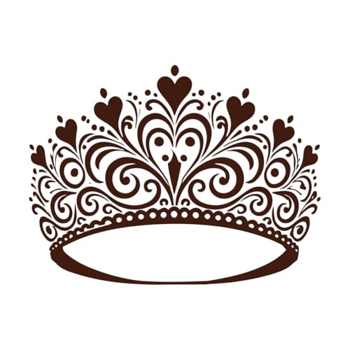 delicata corona da principessa Decorazioni murali in vinile 38x50.4cm Cultura del tatuaggio Caffè
