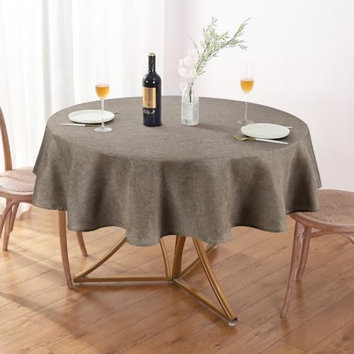 Image of AUSSPVOCT Textured Round Tablecloth 54 Inch for Birthday Party Home Decor