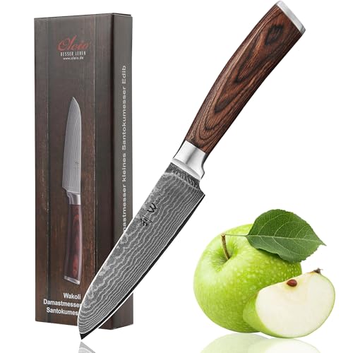 Image of Wakoli EDIB Small Santoku Knife, 4.7-Inch Damascus Santoku Kitchen Knife