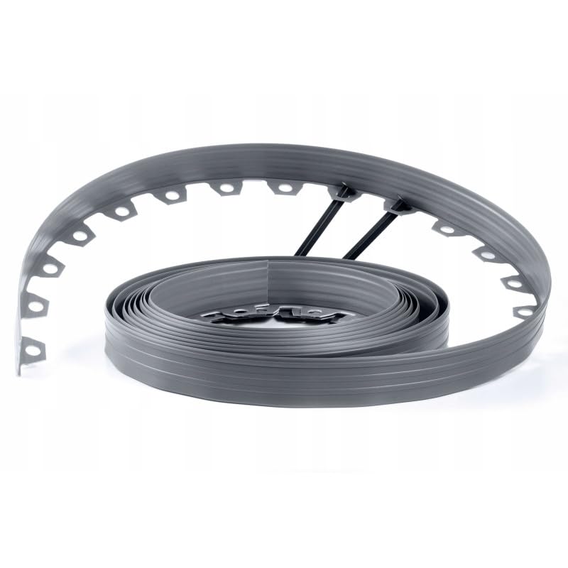 Garden/lawn/path edging,10m length,40mm high complete WITH PEGS in GRAPHITE GRAY,ideal for curves and circles!(2 packs = 20m)