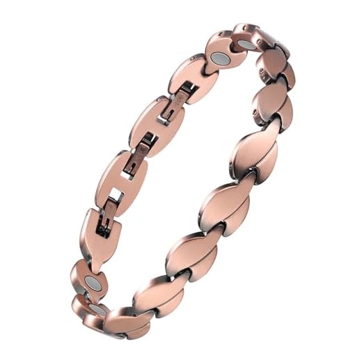 Jecanori Copper Magnetic Bracelet for Women for Arthritis Pain Relief Unique Fishtail Links 99.9% Solid Copper Magnetic Bracelets with Strong Magnets,3 Removable Clasps