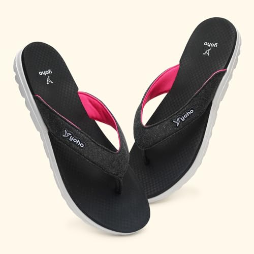 Image of YOHO Fauna 002 V-Strap Slippers for Women | Lightweight EVA Comfort | Platform Sole | Breathable Fabric Upper | Shock Absorption | Water-Resistant | Easy to Style
