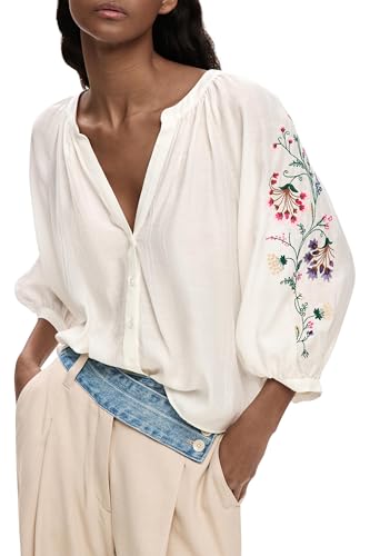 Desigual Roman Blouse, Blanc, M Femme