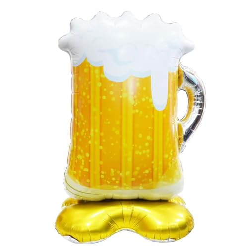 Gleemix XXL Biergläser Folienballon Stehend 148x96 cm Bier Luftballon Bayerische Deko Ballon Oktoberfest Luftballon Bierkglas Folienballon für Geburtstag Bierthema Party Festival Deko