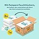 Pampers Premium Protection Größe 2, Windeln, 4kg-8kg, Doppelter Schutz für die Haut und vor Auslaufen +10 Stück Pampers Aqua Baby-Feuchttücher enthalten
