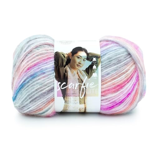 Image of Lion Brand Yarn Scarfie Lite, Ombre Yarn for Knitting, Sunset, 1 Pack