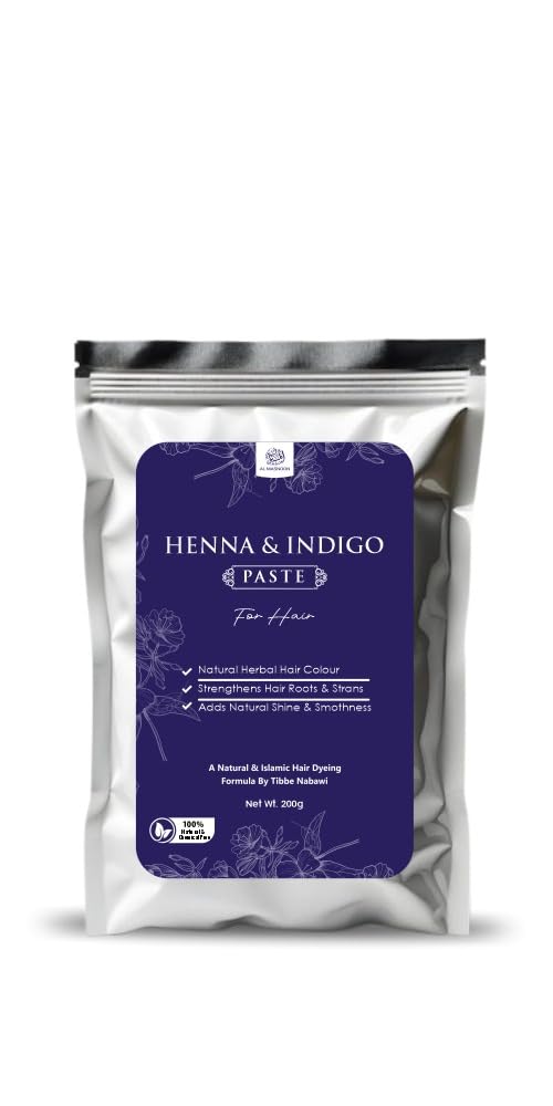 Henna Indigo Hair Paste for Natural Hair Colour & Shine | Herbal Grey Coverage & Hair Conditioning Formula | Enhances Hair Texture, Strength & Gloss | Free from Ammonia & Harsh Chemicals (200 g, Pack of 1)-image-24