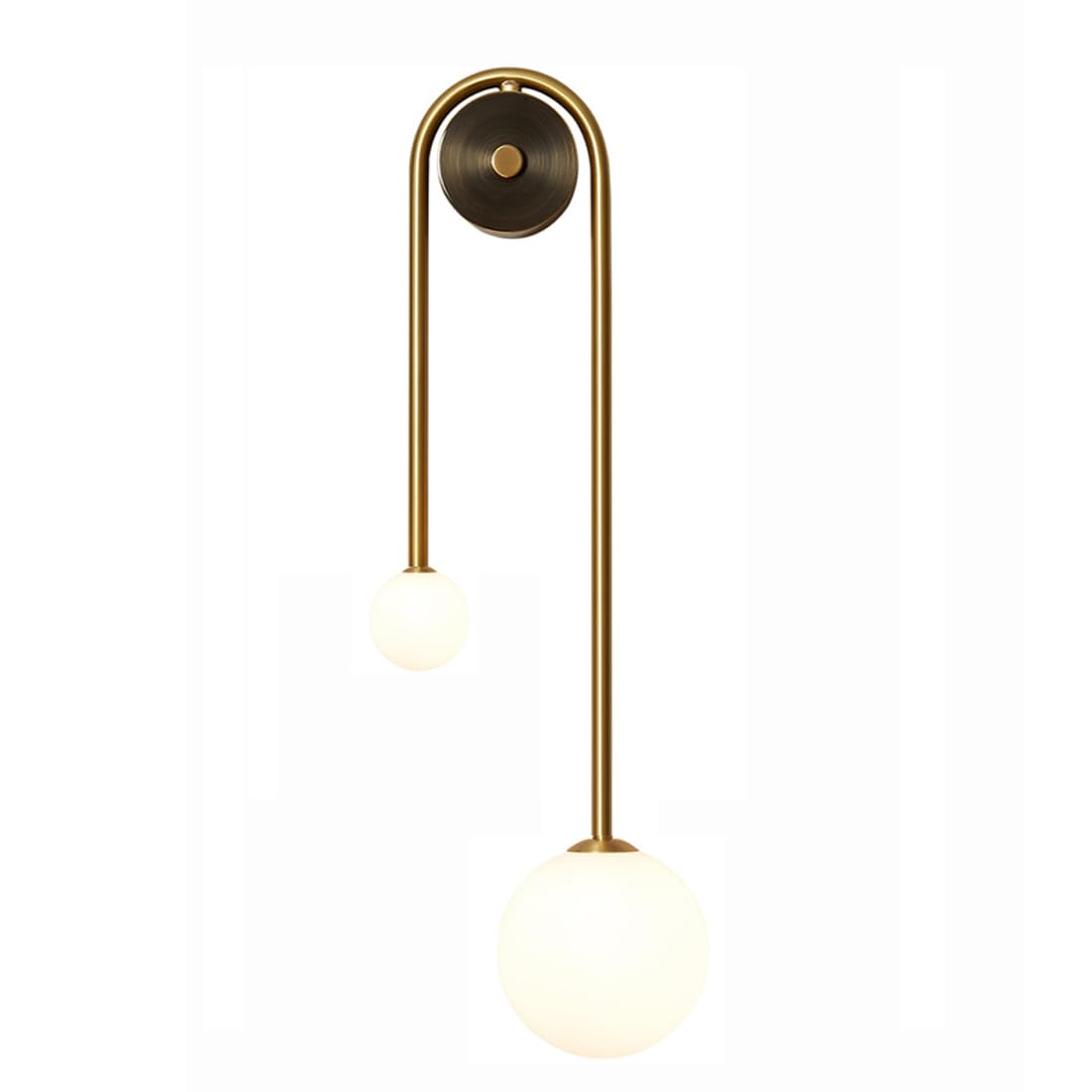 ITOSUI Brass Wall Sconce - Indoor Bedside Light Fixture Glass Lampshade for Bathroom, Hallway, and Bedroom(Right,Large)