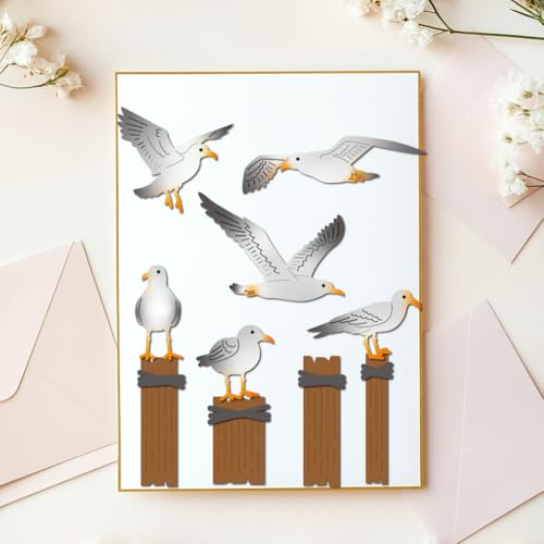 MAYJOYDIY Meeresmöwe Metall Stanzformen Sommervögeln Stanzschablone Holzstapel Prägung Scrapbooking Schnitte Vorlage Für DIY Scrapbooking Basteln Kartenherstellung Album Geschenkdekoration
