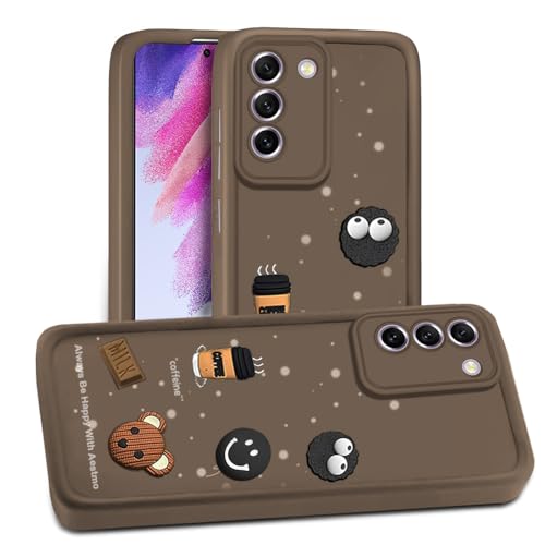 Image of AESTMO Back Case Cover for Samsung S21 FE 5G Cover | Cute Fun Cartoon 3D Ball | Coffee Silicone Case | Full Body Protection | Camera Protection Back Cover for Samsung S21 FE 5G (Brown)