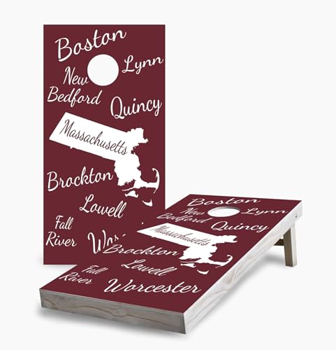 Massachusetts State Pride Corn Hole Board Game Set - Reg 2x4 (24