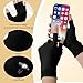Sibba 8 Pairs Black Moisturizing Gloves Cotton Fingerless Touchscreen Beauty Gloves for Women and Men, Washable Reusable Overnight Sleeping Glove Open Fingertips for Dry Hands, Eczema, Spa Treatment