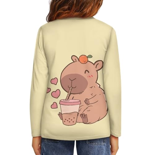 Image of Girls Basic Tee Shirts Outdoor Long Sleeve Shirt Winter Clothes Size 3-16 Top Fall Clothes Gift for Holiday
