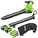 Produktbild Greenworks 40V Akku Laubsauger/Laubbläser mit bürstenlosem Motor, 370 km/h, 14.17m³/min, 45L Fangsack mit 2X 2Ah Akku & Ladegerät, 3 Jahre Produkt-Garantie