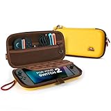 IINE バナナヒーローストレージバッグ スイッチ2用 – 耐衝撃&防水EVAトラベルケース、かわいいイエロージャングルデザイン、ハンドストラップ付き完全保護キャリーケース(収納バッグ)