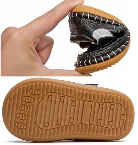 DADAWEN Toddler Girls Leather Lightweight Soft Sole Non-Slip Baby Walking Shoes Cute Bowknot Princess Dress Shoes Flower Girls Mary Jane Flats Party Wedding2