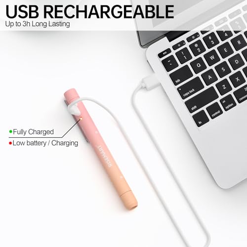 Image of Rechargeable Pen Light for Nurses and Doctors - LED Medical Penlight with USB Charging, Dual Light Modes, Durable Clip - Ideal Gift for Graduation, Night Shift, Clinical Use - Orange Pink Gradient