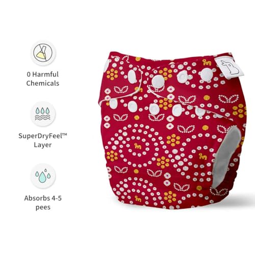 Image of SuperBottoms NEW UNO Freesize Cloth Diaper | Cloth diaper for babies 3M to 3Y | Washable & Reusable cloth diaper with SnapEasy system | Comes with cloth diaper insert