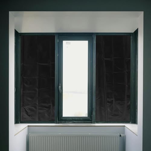 Cortinas opacas autoadhesivas Oxford para ventanas de dormitorio sin cables 5