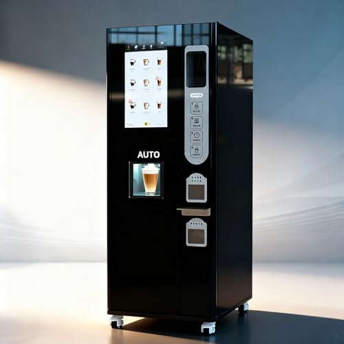 Image of Commercial Coffee Vending Machine - Customizable - Freshly Ground - Painted Design, Suitable for High-traffic Areas Such As Offices, Hotels, Schools, Gas Stations, and Shopping Malls.