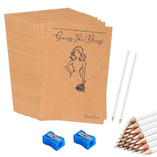 30 Sets Guess the Dress Wedding Bridal Shower Game Kit