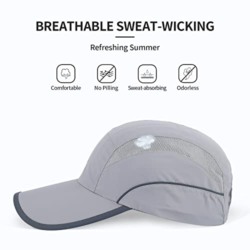 Crazy Era Running Hat Mesh Sports Cap Lightweight Quick Drying Runner Cap For Men Women Grey #TOP3