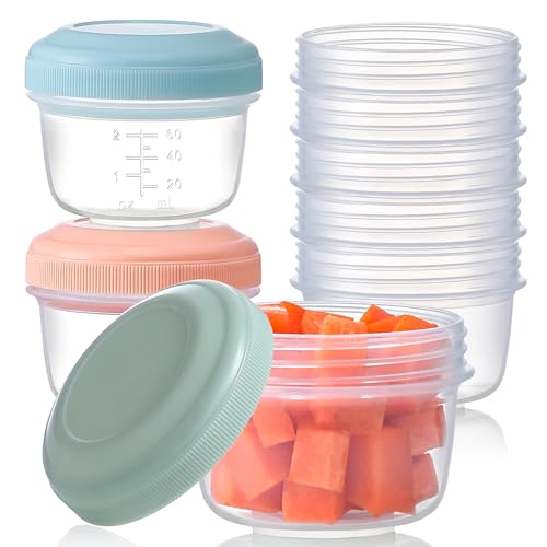 Image of 8 Pack Reusable Plastic Containers with Lids - 4 oz Small Deli Containers for Snack, Puree, Dressing & Freezer Use - Dishwasher Safe, BPA Free