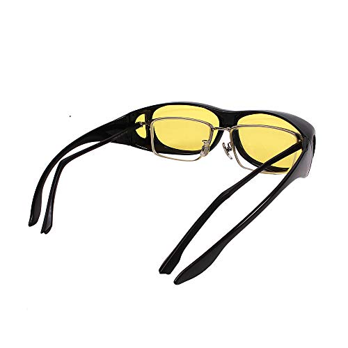 2PCS Prescription Glasses Optic HD Night Day Driving Wrap Around Anti Glare Sunglasses Fitover Glasses3