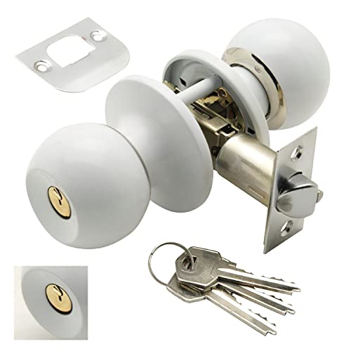 WOLFPACK LINEA PROFESIONAL - Pomo Puerta Con Llave Ambos Lados Blanco