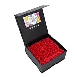 Romantic Video Player Gift Box, Rose Box with Video Greeting Card, Jewelry Flower Box 7 Inch Color Display Video Greeting Card High Definition Playback for Wedding Advertising