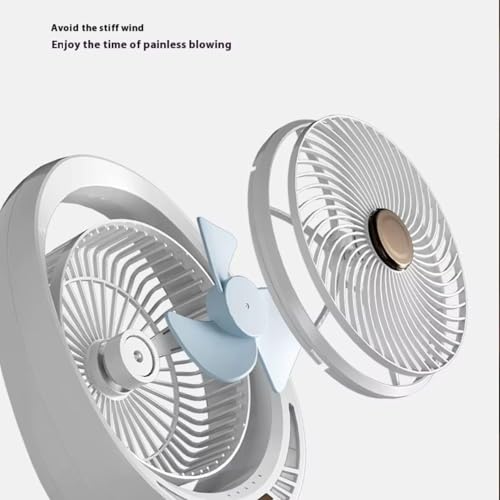 Image of 4000mAh High Speed ๐๐๐๐ก๐๐ซ๐ ๐๐๐๐ฅ๐ Table Fan for Home, ๐๐ฌ๐๐ข๐ฅ๐ฅ๐๐ญ๐ข๐ง๐ ๐๐๐ง with ๐๐๐ ๐๐ข๐ ๐ก๐ญ | ๐๐๐ ๐๐๐ซ๐ฌ๐จ๐ง๐๐ฅ Fan, ๐ ๐๐ฉ๐๐๐ (KO - Black)