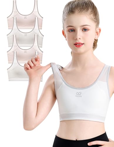 Training Bras for Girls 8-14 Seamless Cotton Sports Bra Non Removable Pads Ultra Breathable Soft