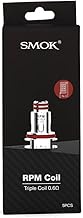 SMOK RPM Replacement Coils, 0.6 Ohm, Triple Coils, MTL Vaping, Works With RPM40, RPM 2 Kit, Enhanced Flavor, Vapor Production, SMOK Vaping Coils, Pack of 5, No Nicotine