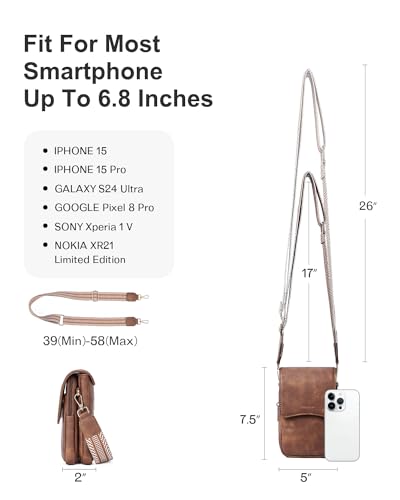 CHOLISS Cell Phone Crossbody Purse Small Cross Body Bag for Woman Leather Travel Wallet Shoulder Handbags with Card Slots4