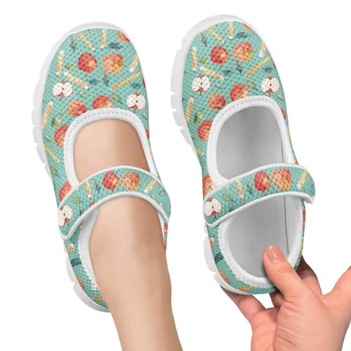 Binienty Girls School Uniform Shoes Classical Flats Mary Jane Sneakers Breathable Mesh Flat Shoes2