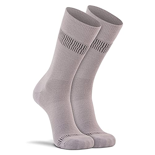 Fox River Girl's Red Heel Merino Monkey Stripe Crew Socks, Brown Heather, Small