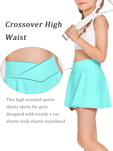 Image of Haloumoning Girls Tennis Skirt High Waisted Athletic Skorts