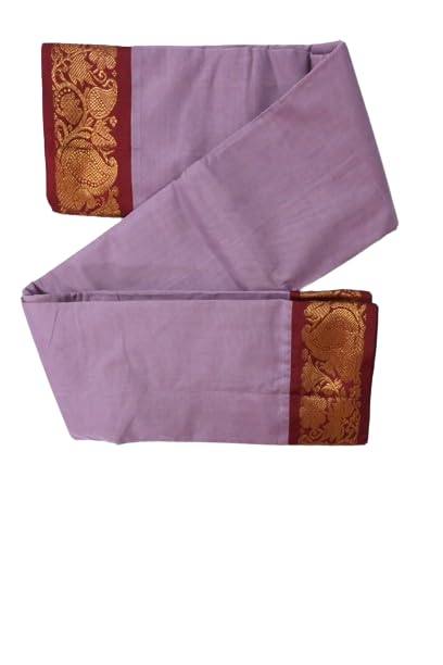 Image of Indian Traditional pure cotton Gadwall Saree for Women, Light pink Colour and green Border